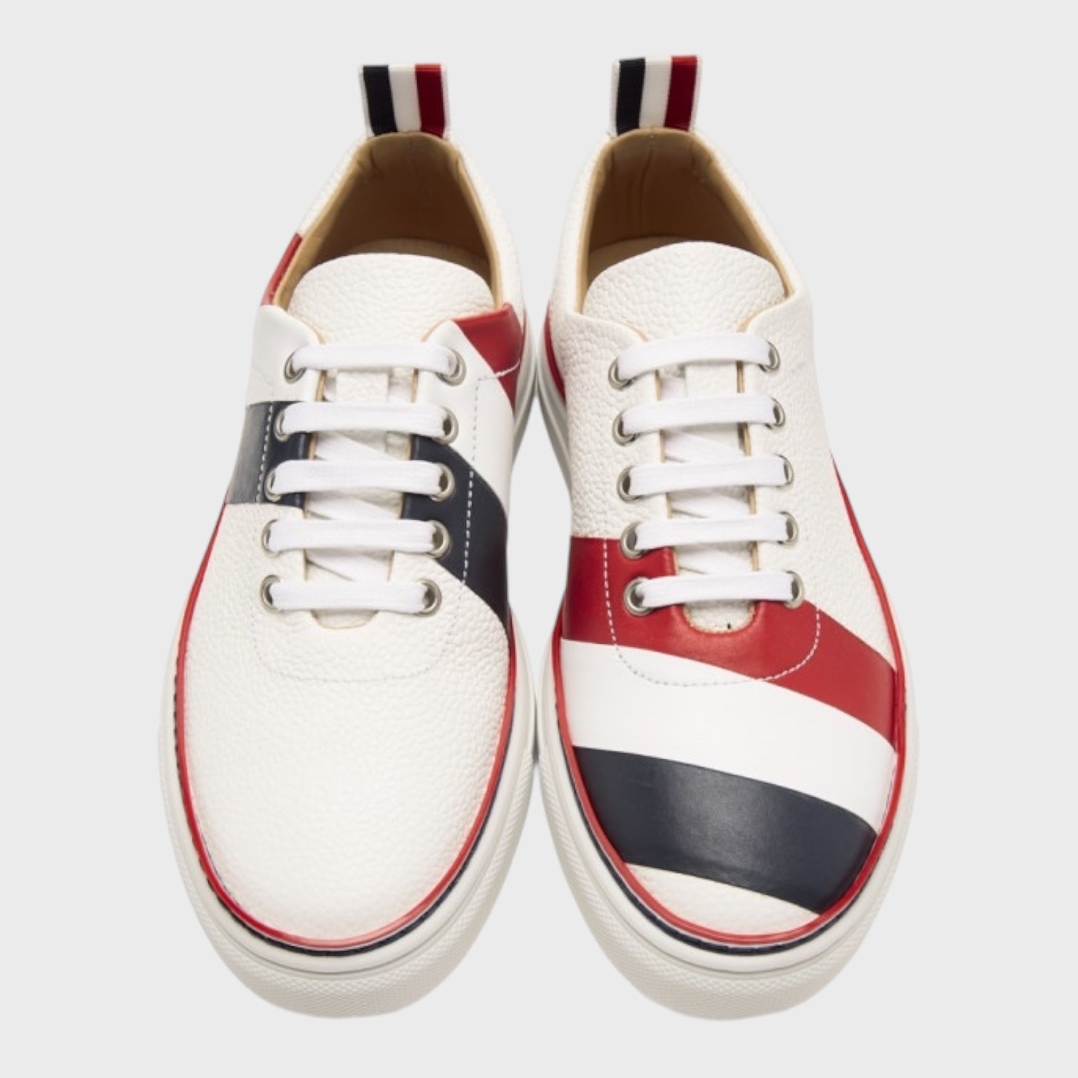 Thom Browne White Diagonal Stripe Sneakers size 39