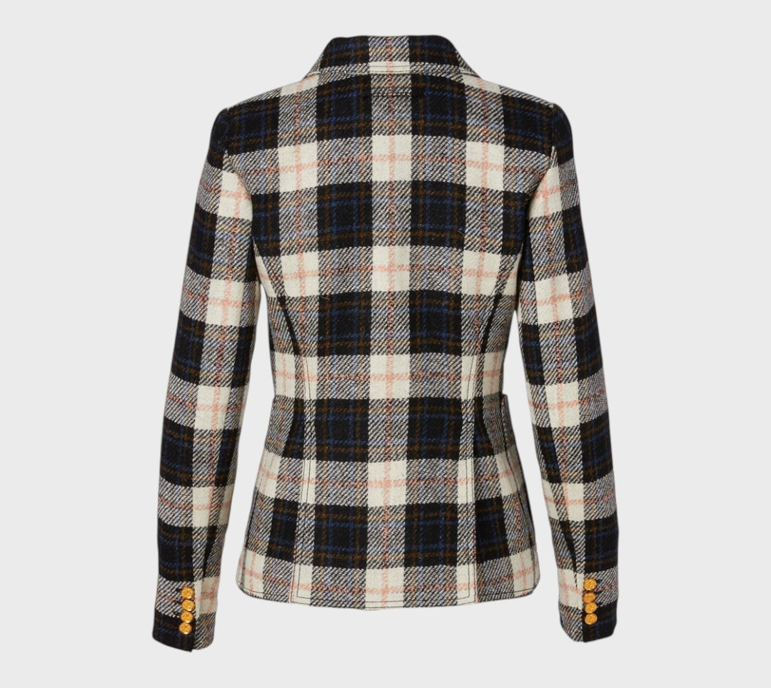 Smythe Wool Duchess Blazer In Heritage Plaid Print size 6