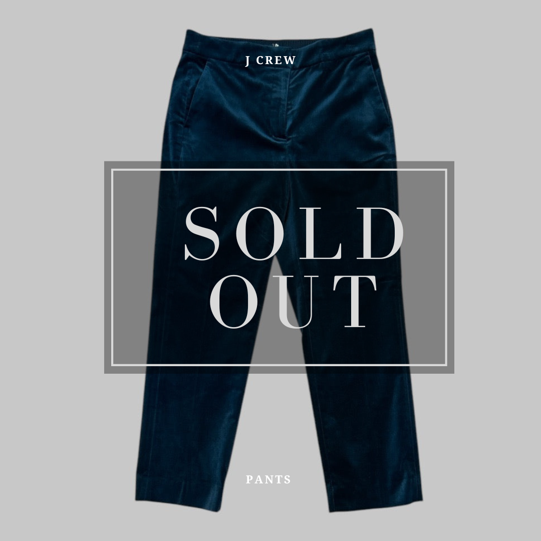 J crew Faux velvet Navy Blue Pants Size 8