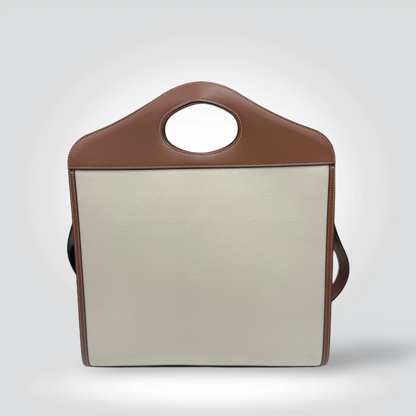 urberry Pocket Bag Canvas Tan Leather Logo Print Crossbody —  — Pristine | Style Reissue Vancouver