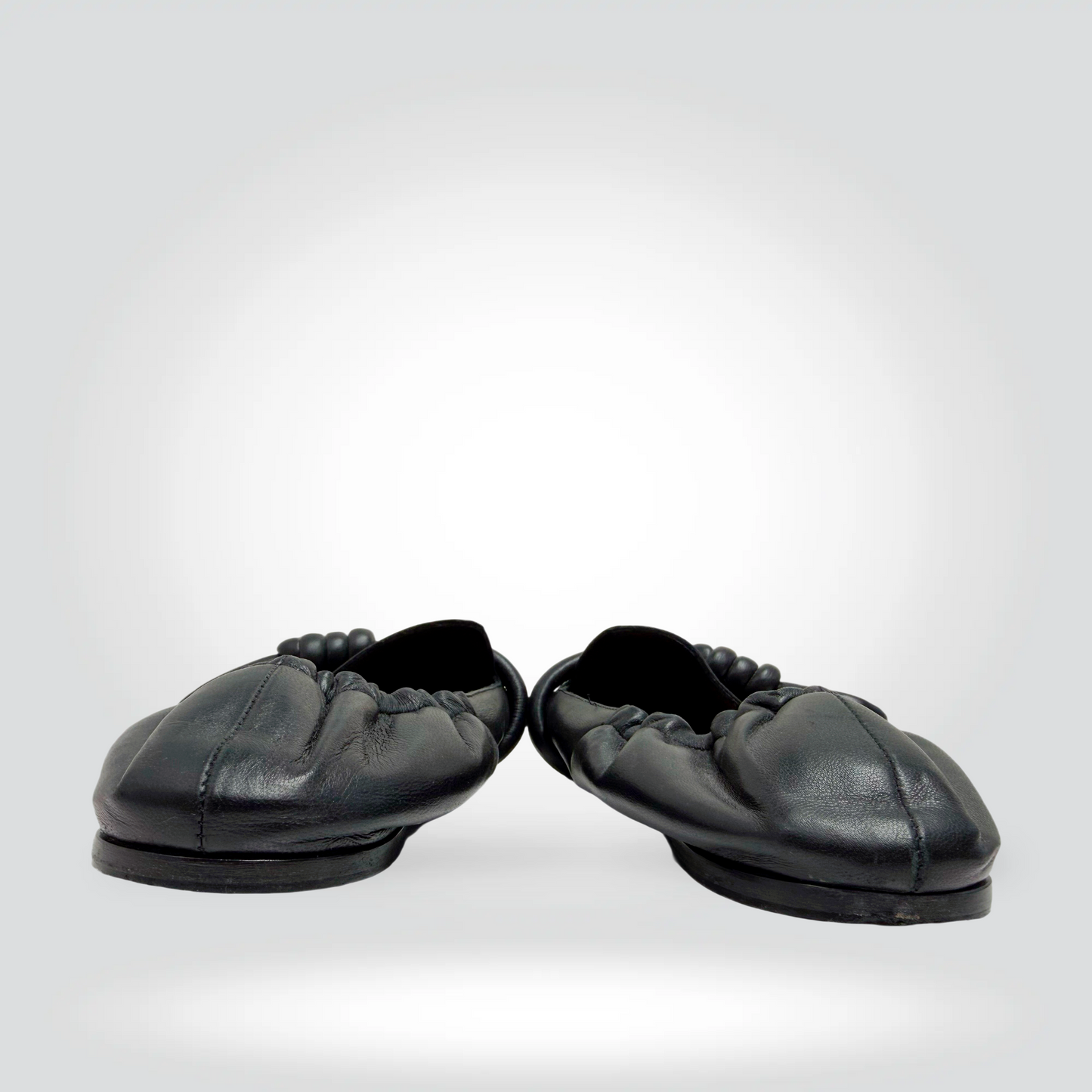 Loewe Toy Loafers Loewe Black Leather Knotted Strap Square Toe — Size 41 Good| Style Reissue Vancouver