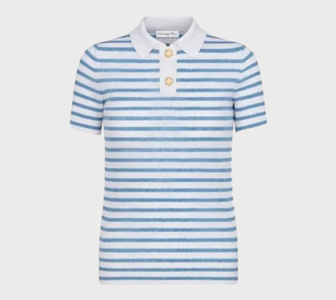 Dior  Polo Shirt Women's Sky Blue
Size USD 6 French 38