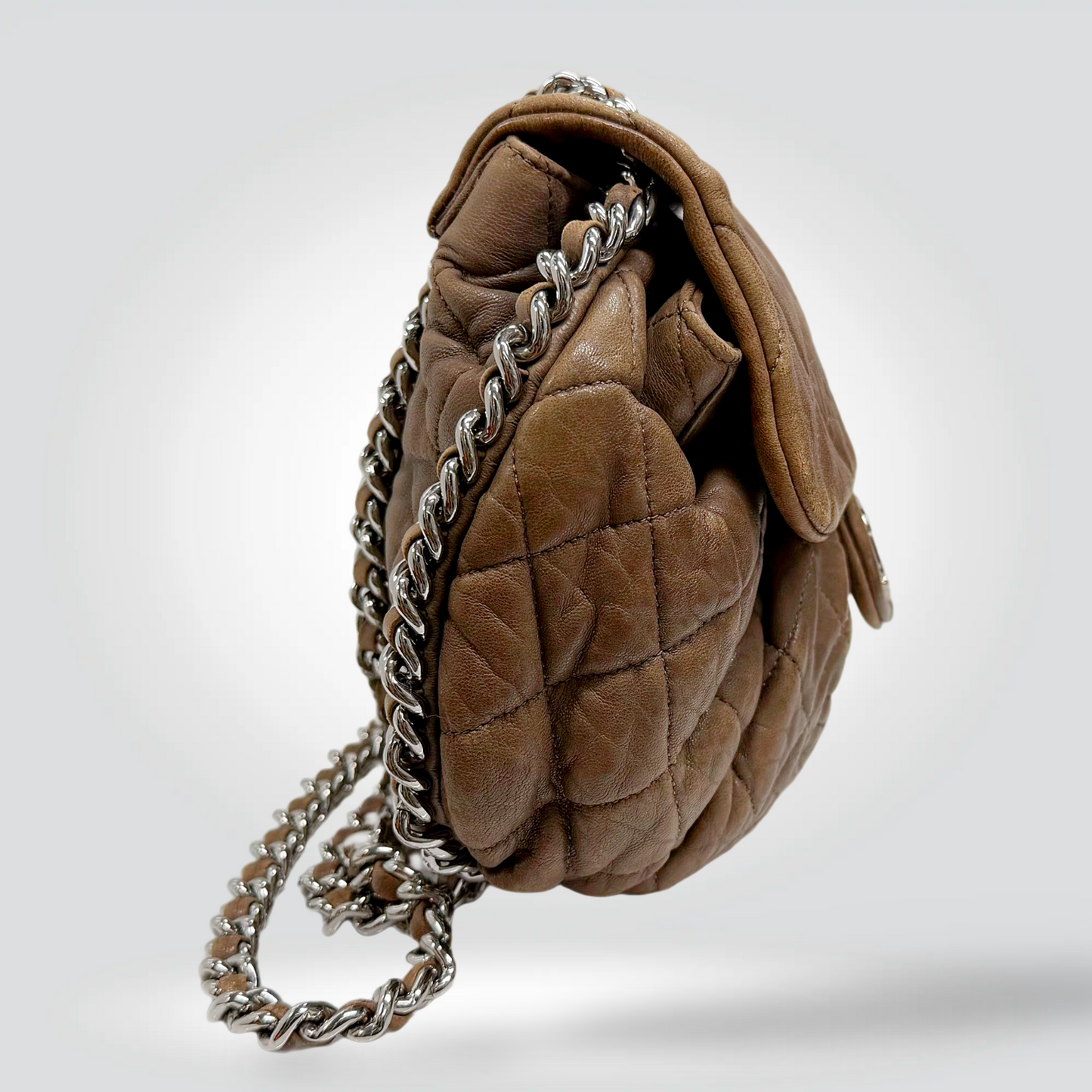 Chanel Chain around Lambskin Soft Flap Bag Caramel Tan Silver CC Turn Lock Chain Strap —Good  | Style Reissue Vancouver