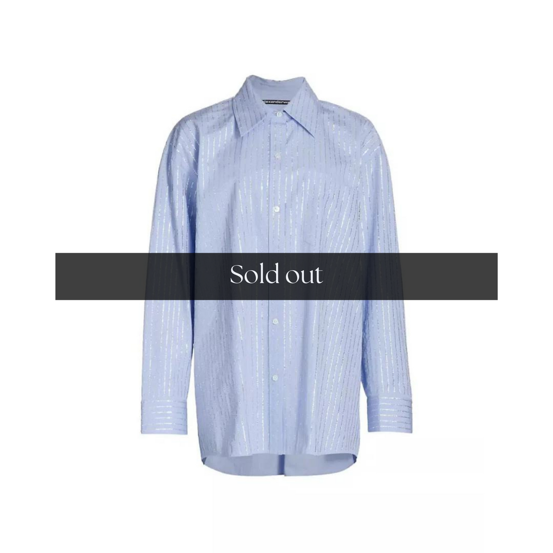 Alexander Wang Crystal Hot Fix Oxford Blouse - M