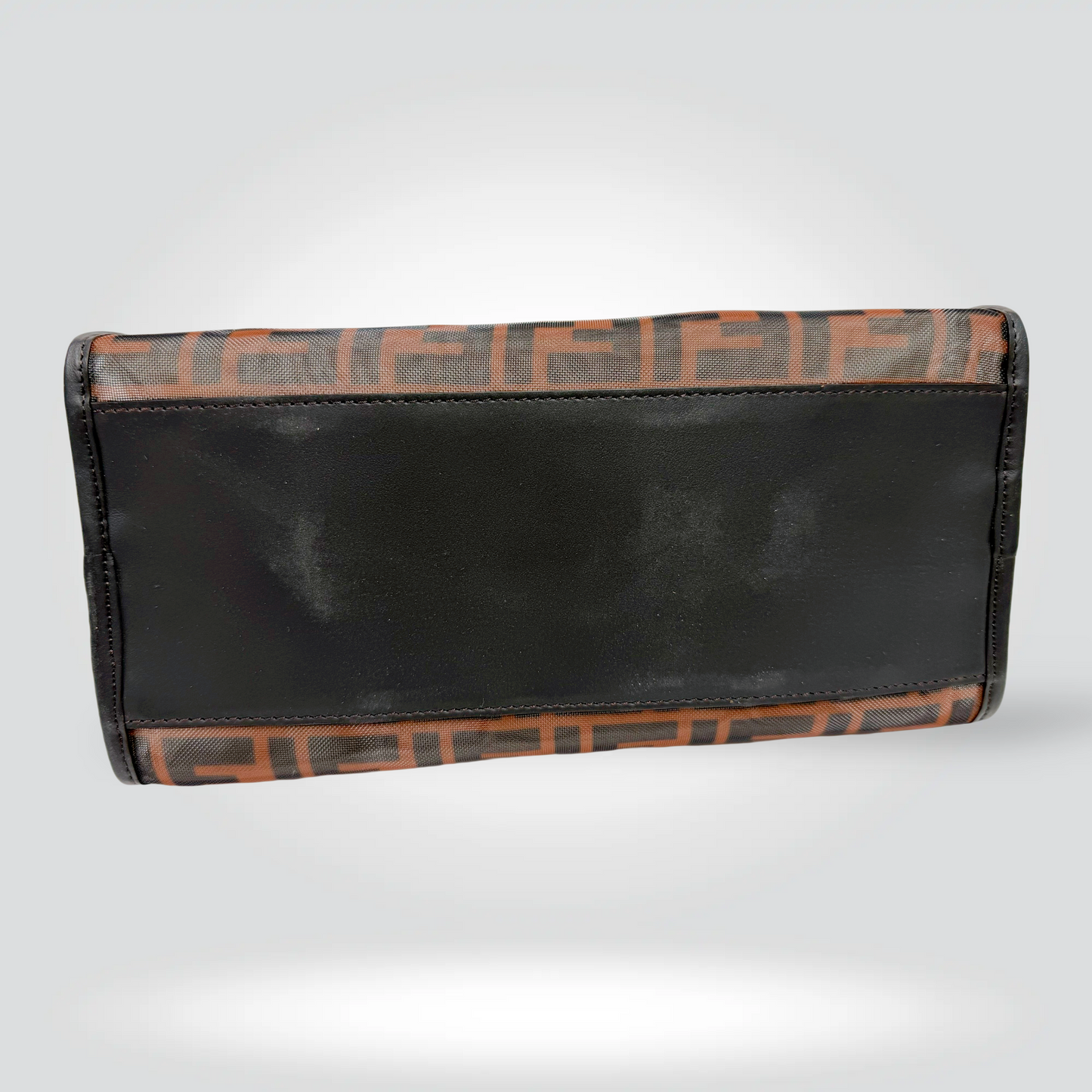 Fendi Zucca mini Zucca Peakaboo Defender Cover bag brown black FF monogram mesh  leather trim —Excellent  Style Reissue Vancouver