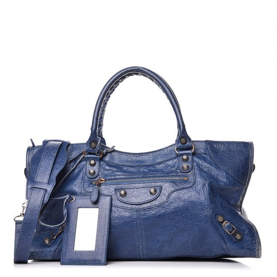 BALENCIAGA 
Agneau Giant 12 Rose Gold Hardware Part Time Bleu Cobalt Bleu Electric