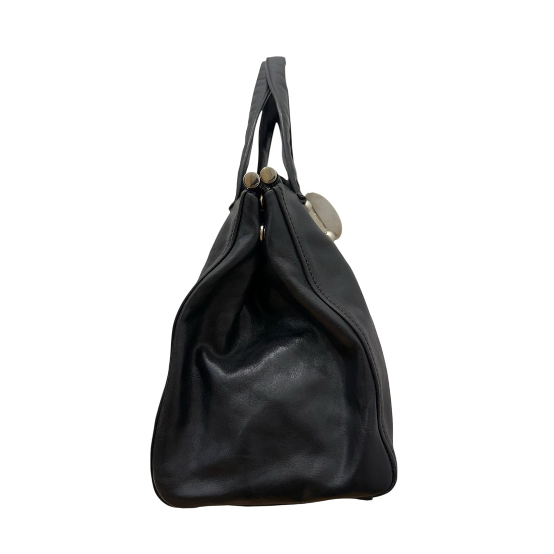 Miu Miu Black Leather Satchel – Structured Top-Handle Bag, Made in Italy