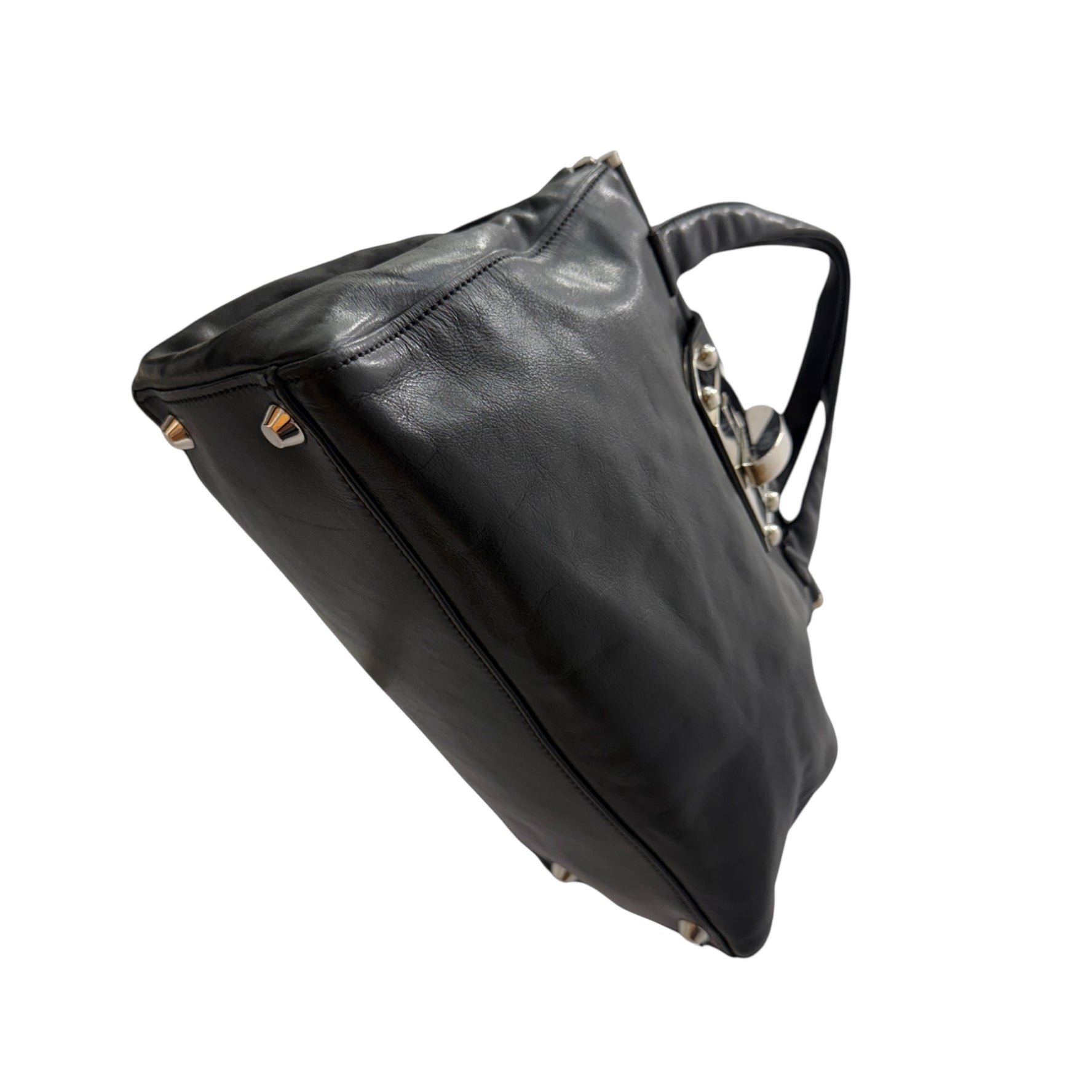 Miu Miu Black Leather Satchel – Structured Top-Handle Bag, Made in Italy