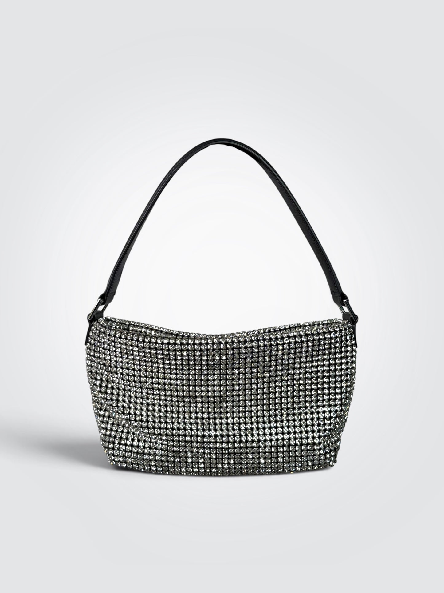 Pre-Owned Self-Portrait Silver Diamante Small Hobo Bag – SS24.305 SIL
