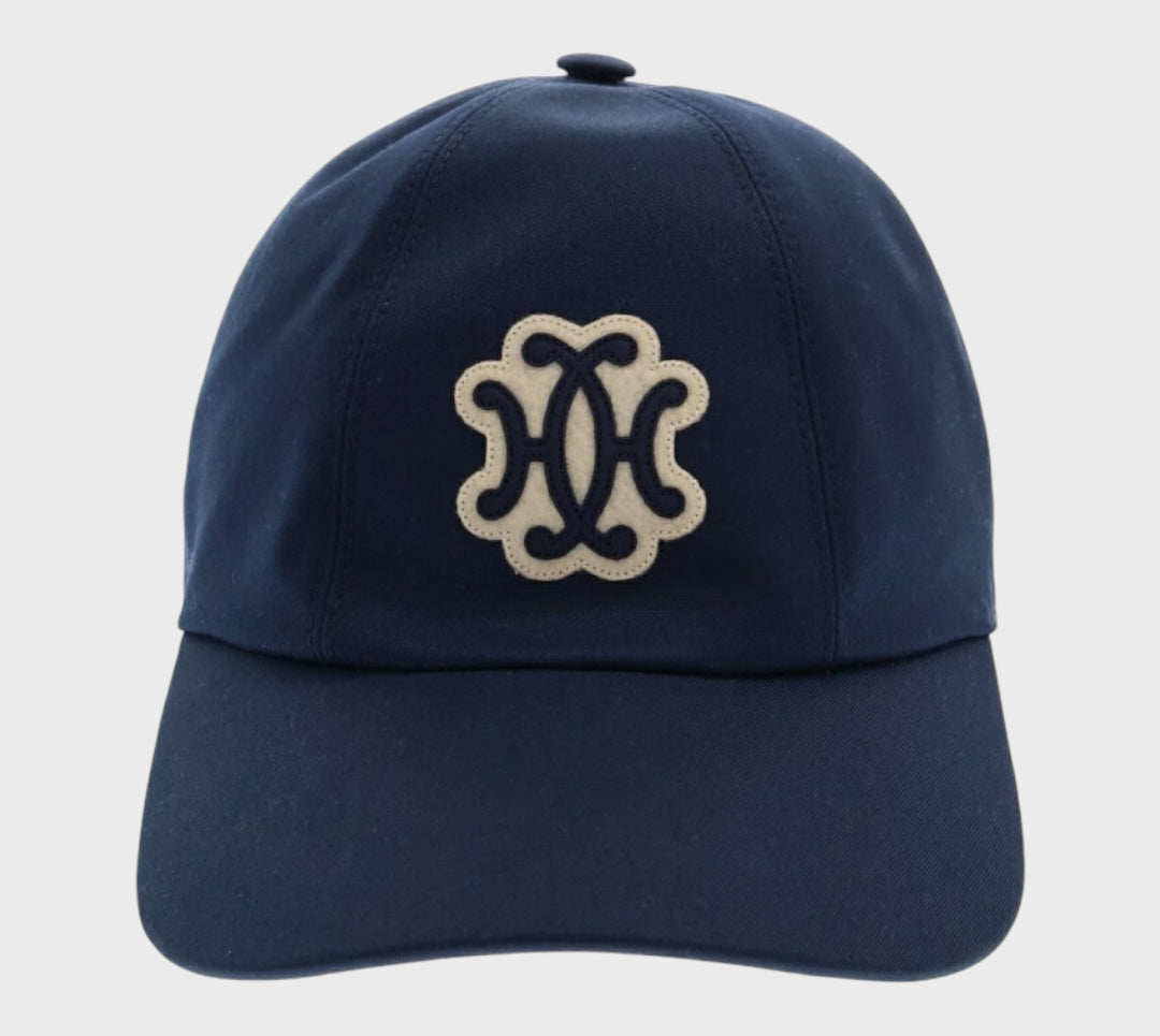 HERMES Serena Lift Logo Baseball Blue Cap