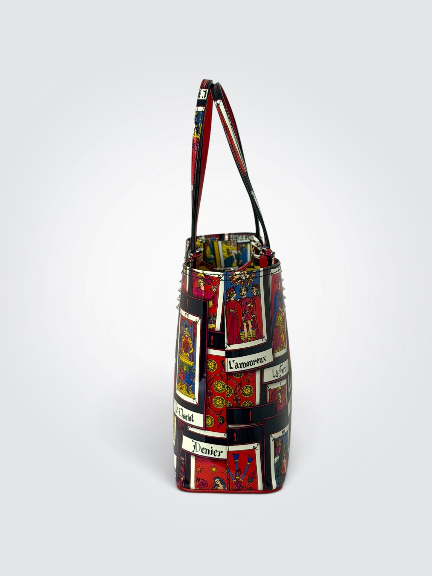 Pre-Owned Christian Louboutin Small Cabata Tarot Patent Leather Tote – Multicoloured Tarot de Marseille Print