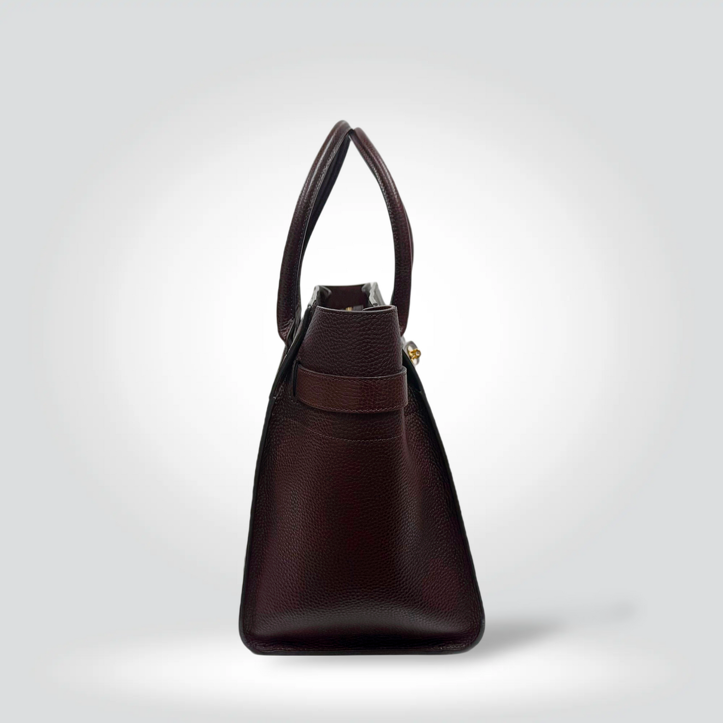 Mulberry Bayswater Tote Bag Oxblood Burgundy Pebbled Leather Gold Postman Lock — Very Good Style Reissue Vancouver