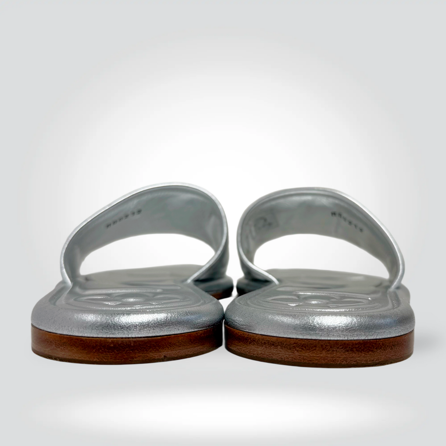 Louis Vuitton LV Monogram Metallic Silver Slides Sunset Mule — Size 38— Very Good | Style Reissue Vancouver