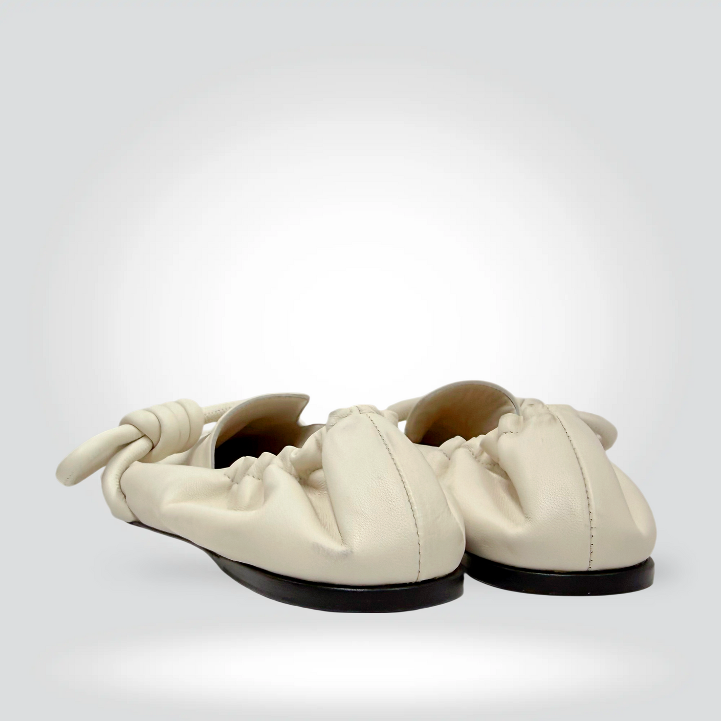 Loewe Toy Loafers Cream Off-White Leather Knotted Strap Square Toe — Size 41 — Good | Style Reissue Vancouver