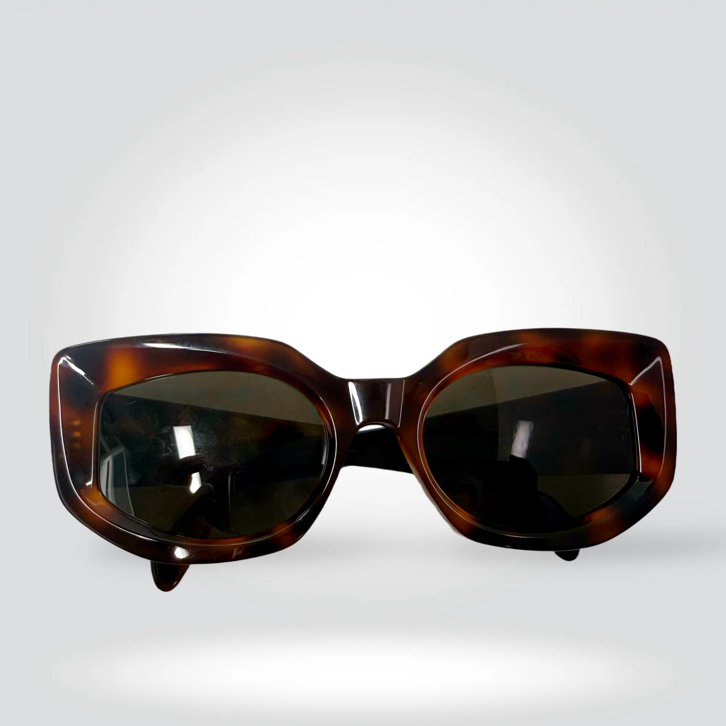 Celine Rectangle Tortoiseshell Acetate Sunglasses Dark Smoke Lenses — Very Good  | Style Reissue Vancouver