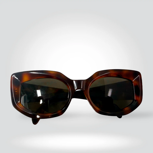 Celine Rectangle Tortoiseshell Acetate Sunglasses Dark Smoke Lenses — Very Good  | Style Reissue Vancouver