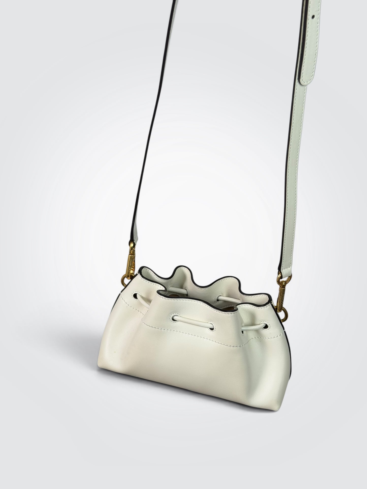 Pre-Owned Jimmy Choo Cinch Medium Latte Leather Shoulder Bag — Gold-Tone Hardware