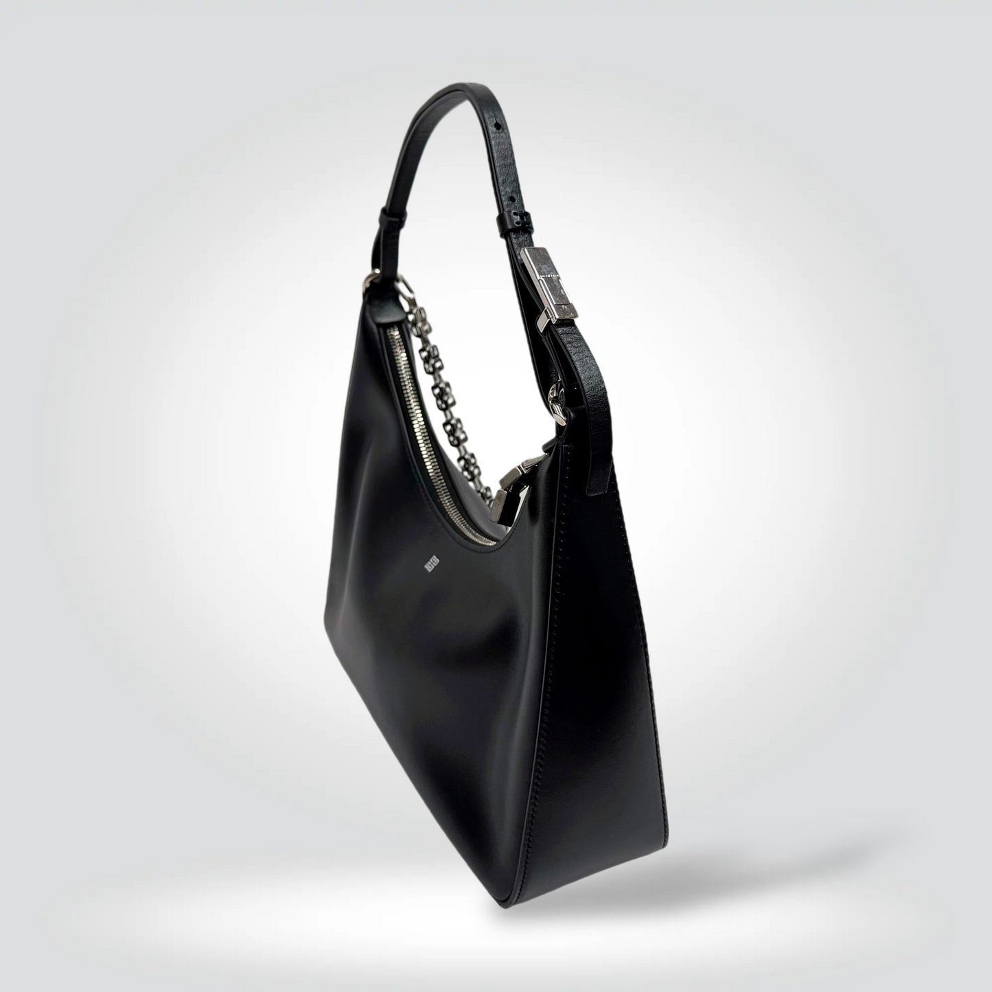 Pre-Owned Givenchy Moon Cut Out Black Leather  Silver Chain Strap Top Handle — Excellent Style Reissue Vancouver