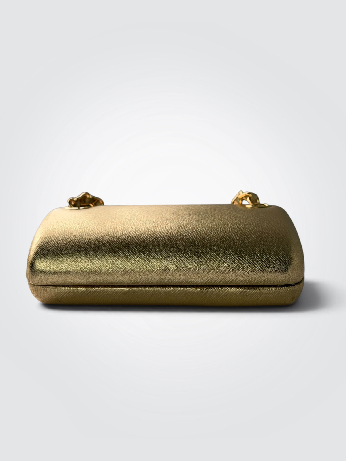 Pre-Owned Prada Gold Metallic Saffiano Leather Wallet on Chain – Shoulder Bag and Clutch