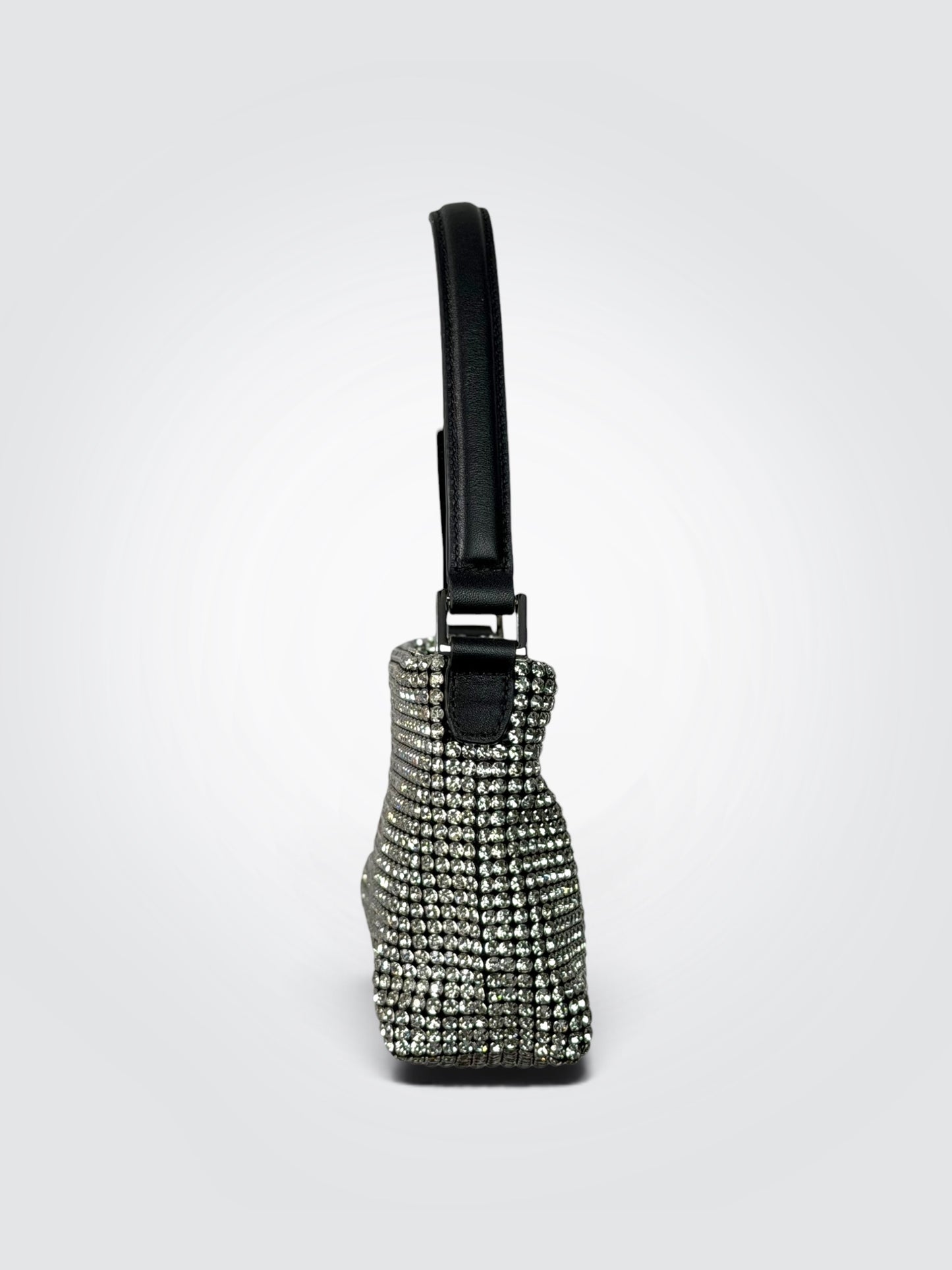 Pre-Owned Self-Portrait Silver Diamante Small Hobo Bag – SS24.305 SIL