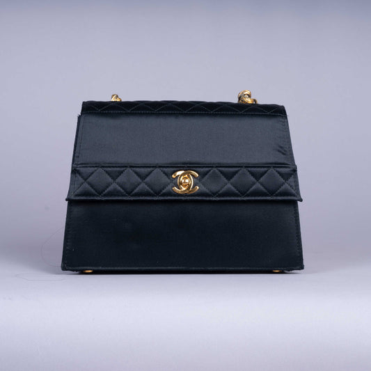 Pre-Owned Vintage Chanel Satin Quilted Bag + Card Holder