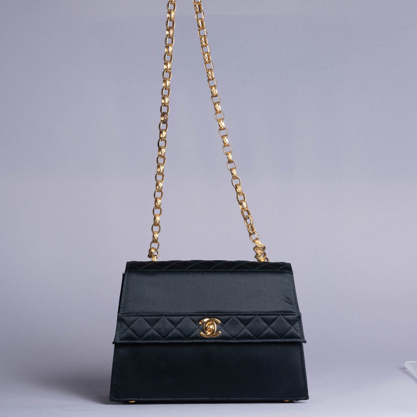 Pre-Owned Vintage Chanel Satin Quilted Bag + Card Holder