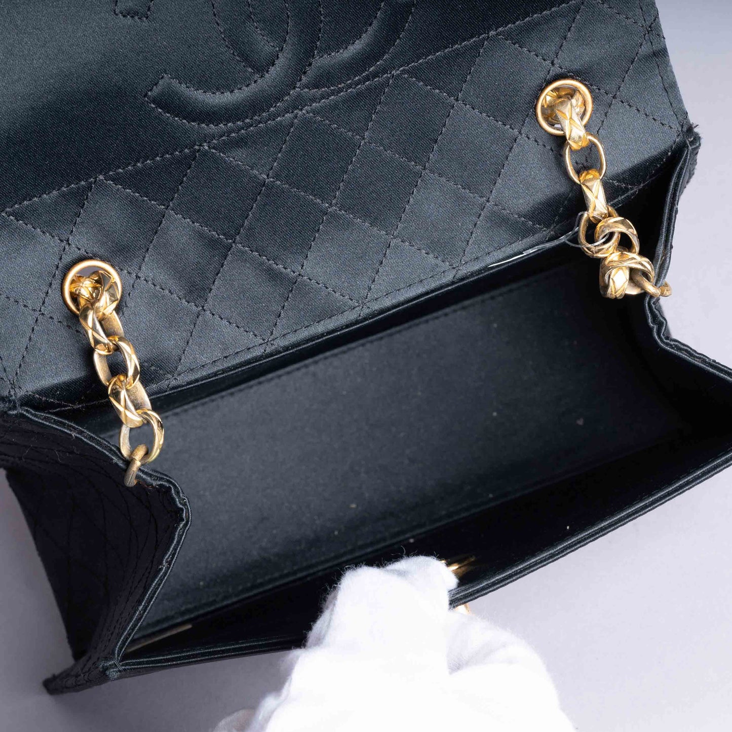 Pre-Owned Vintage Chanel Satin Quilted Bag + Card Holder