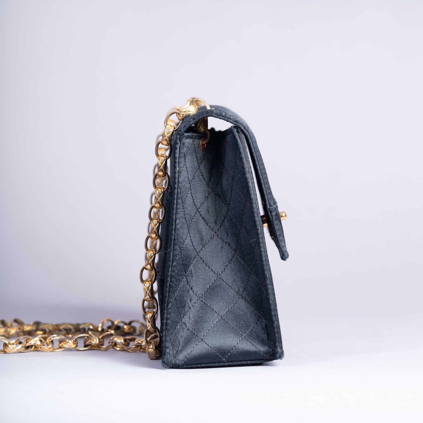 Pre-Owned Vintage Chanel Satin Quilted Bag + Card Holder