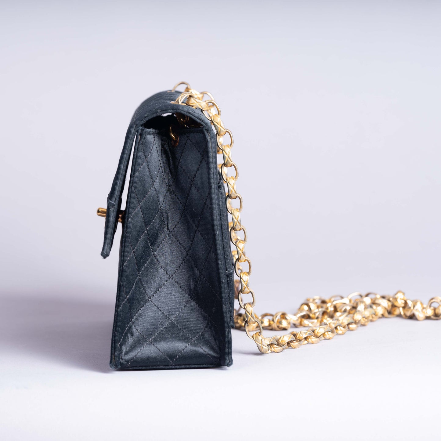 Pre-Owned Vintage Chanel Satin Quilted Bag + Card Holder