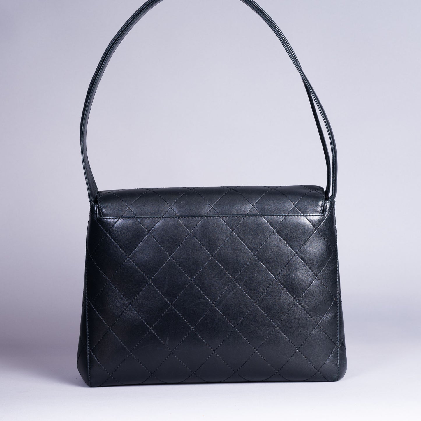 Pre-Owned Vintage Chanel Kelly Lambskin Shoulder Bag with 24K Gold Plating