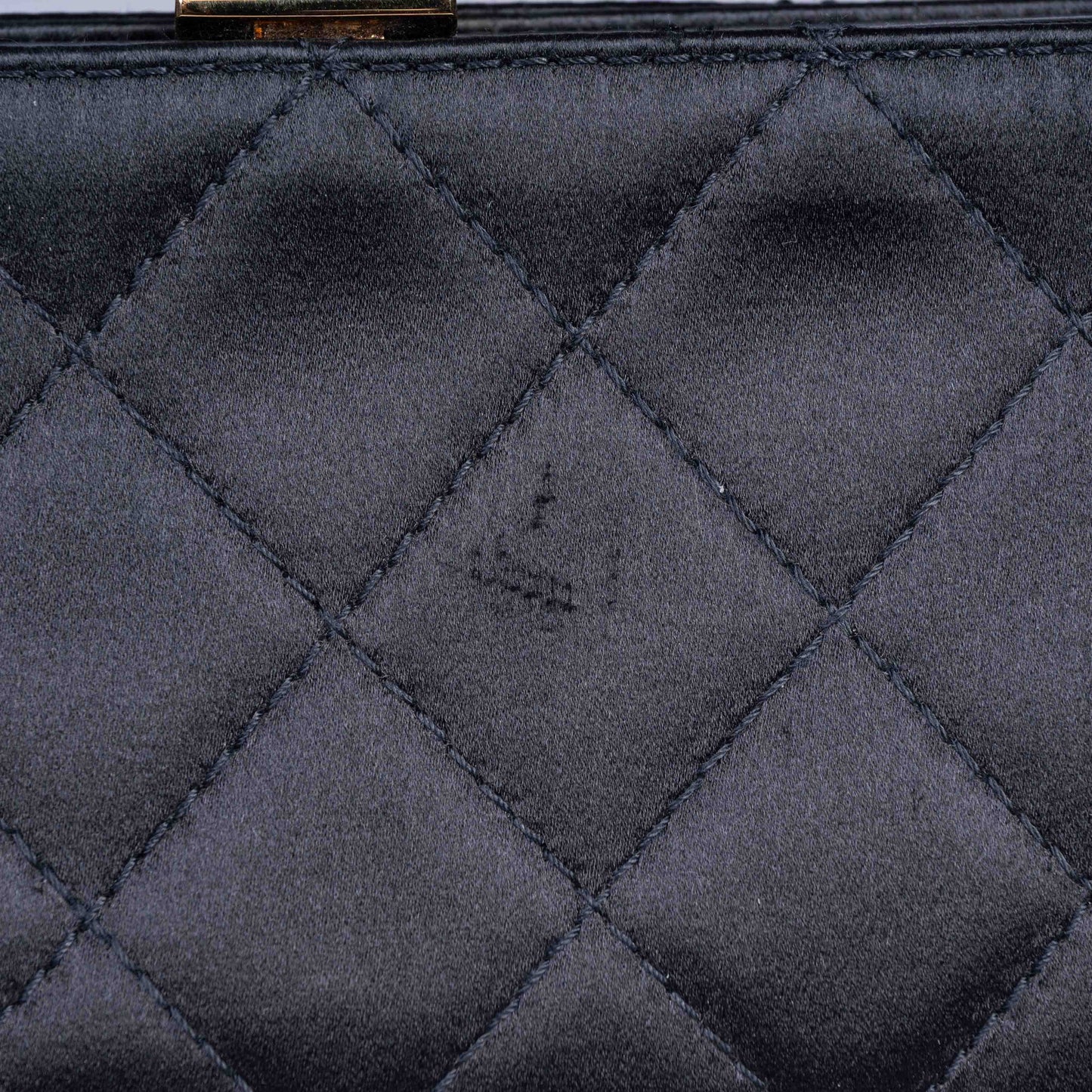 Pre-Owned Chanel Satin Clutch with 24K Gold Plating