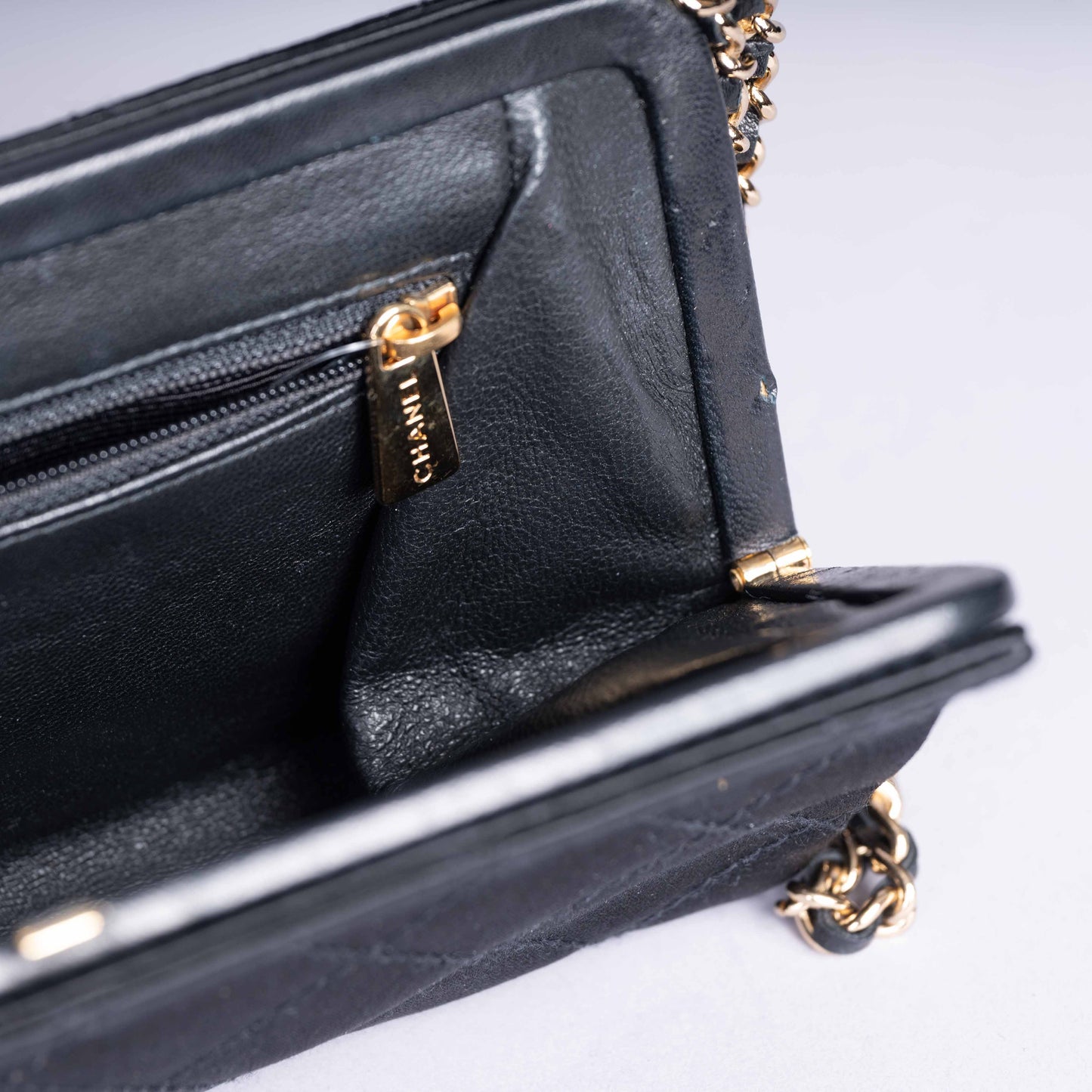 Pre-Owned Chanel Satin Clutch with 24K Gold Plating