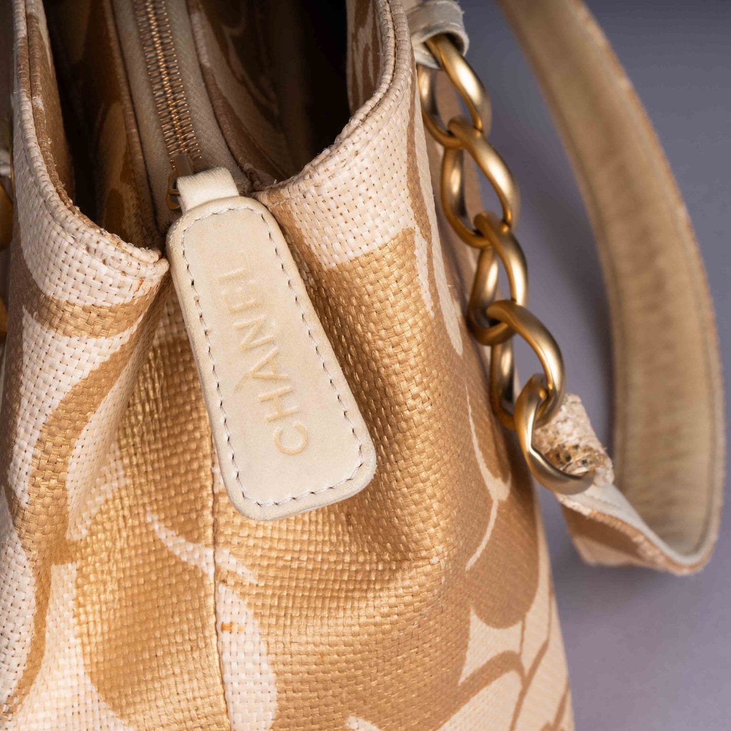 Pre-Owned Chanel Camellia Jacquard Shoulder Bag