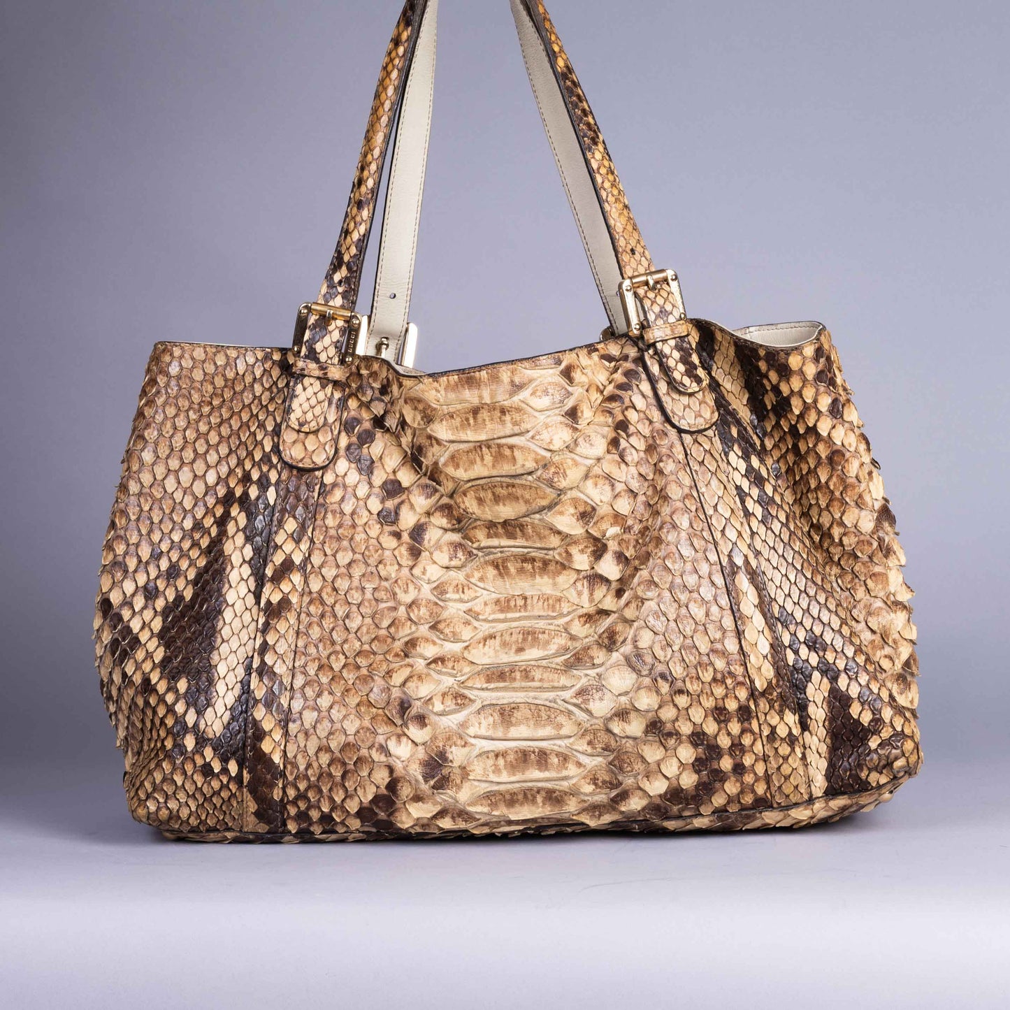 Pre-Owned GUCCI Python Brit Tote Bag