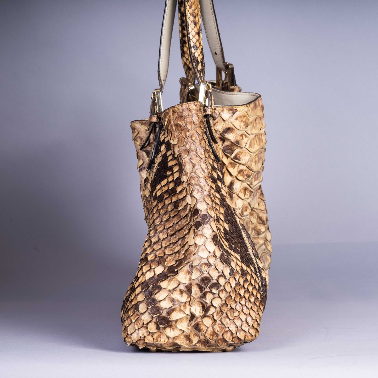 Pre-Owned GUCCI Python Brit Tote Bag