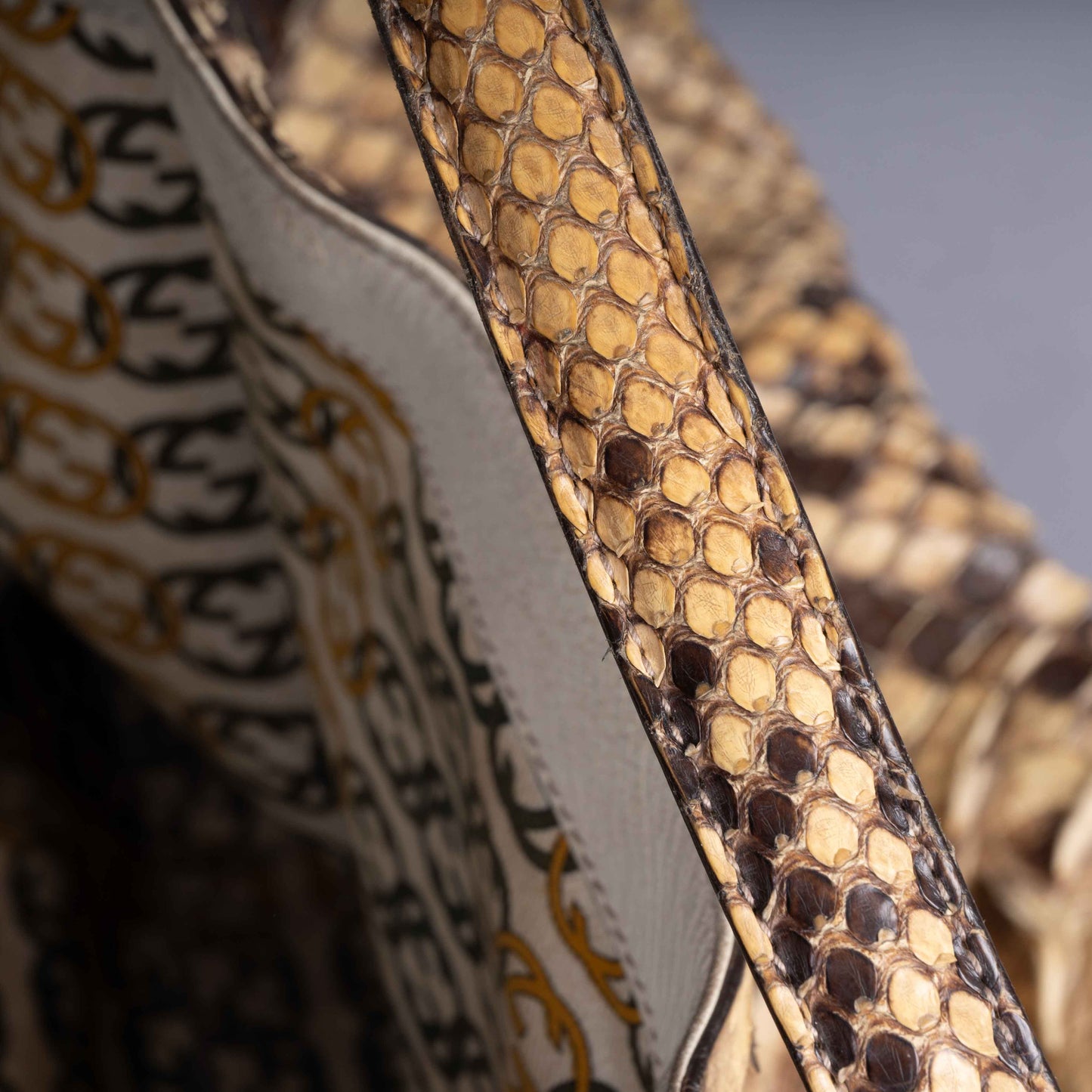 Pre-Owned GUCCI Python Brit Tote Bag