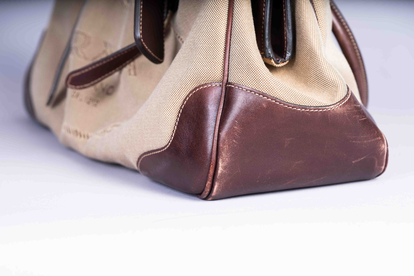 Pre-Owned Prada Canvas Bowler Shoulder Bag