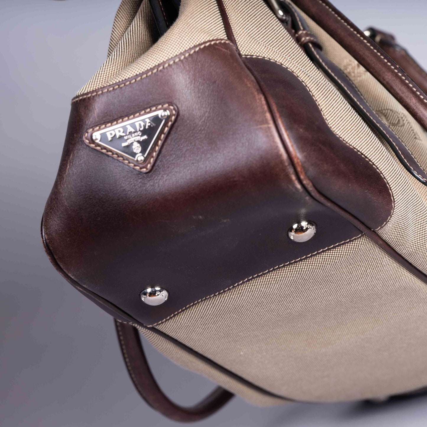 Pre-Owned Prada Canvas Bowler Shoulder Bag