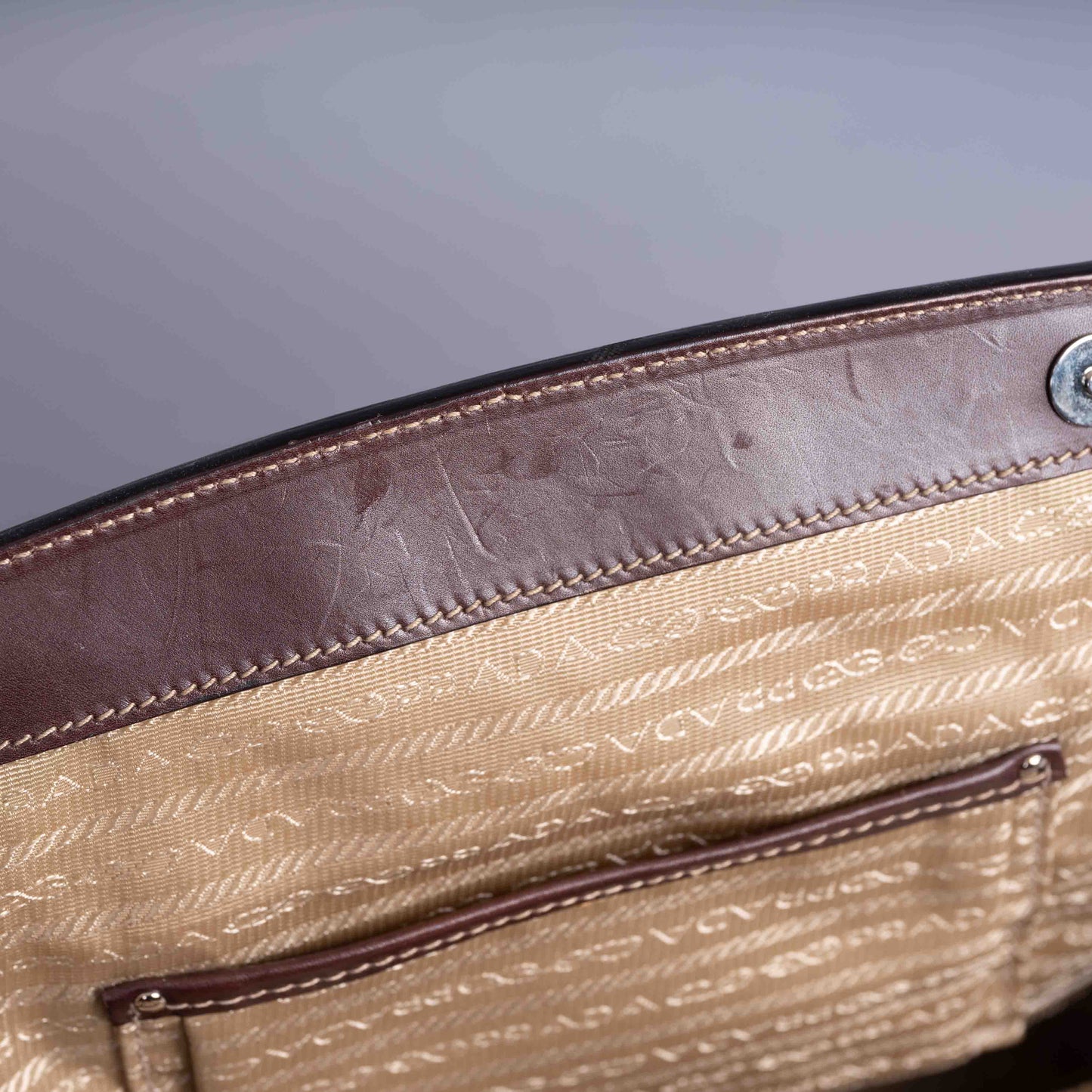 Pre-Owned Prada Canvas Bowler Shoulder Bag