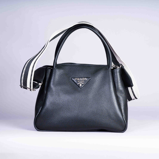 Pre-Owned Prada Vitello Zippered Top Handle Bag