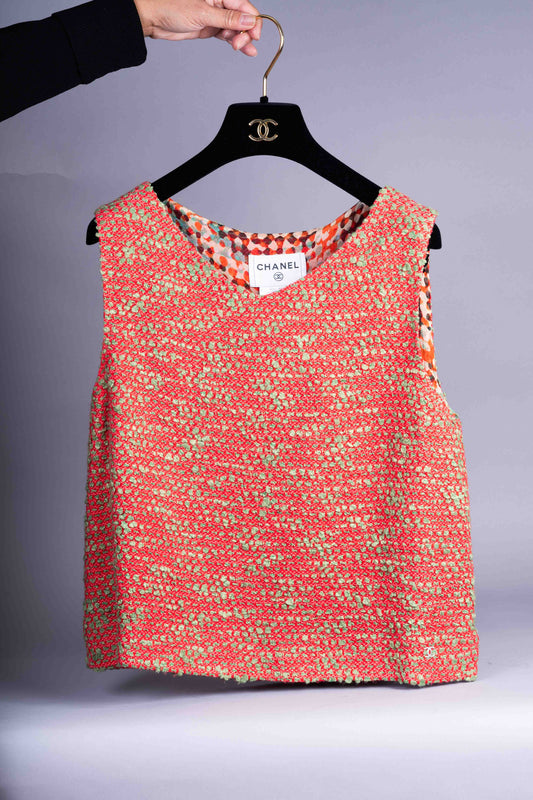 Pre-Owned Chanel Tweed Sleeveless Top (42)