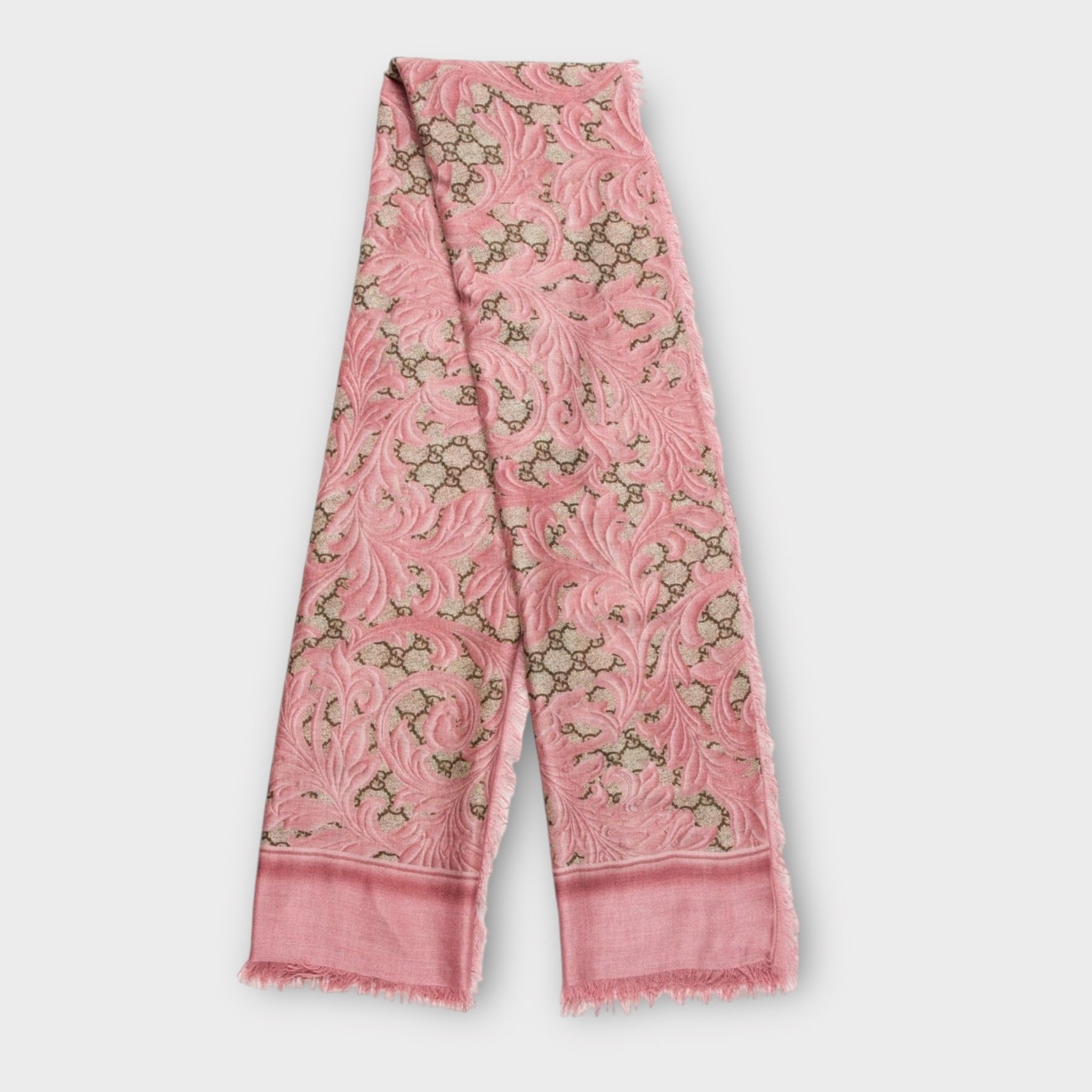 Gucci Scarf Shawl Pink “Big Arabesque”