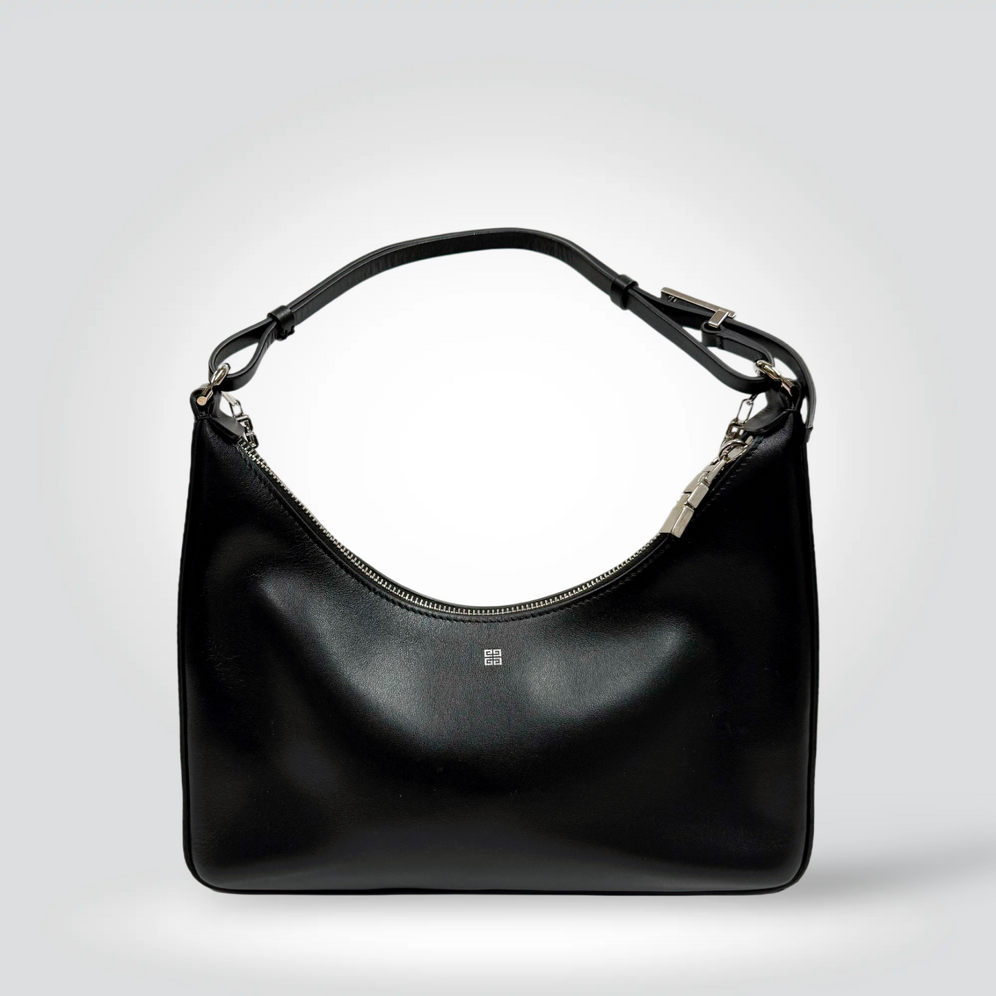 Pre-Owned Givenchy Moon Cut Out Black Leather  Silver Chain Strap Top Handle — Excellent Style Reissue Vancouver