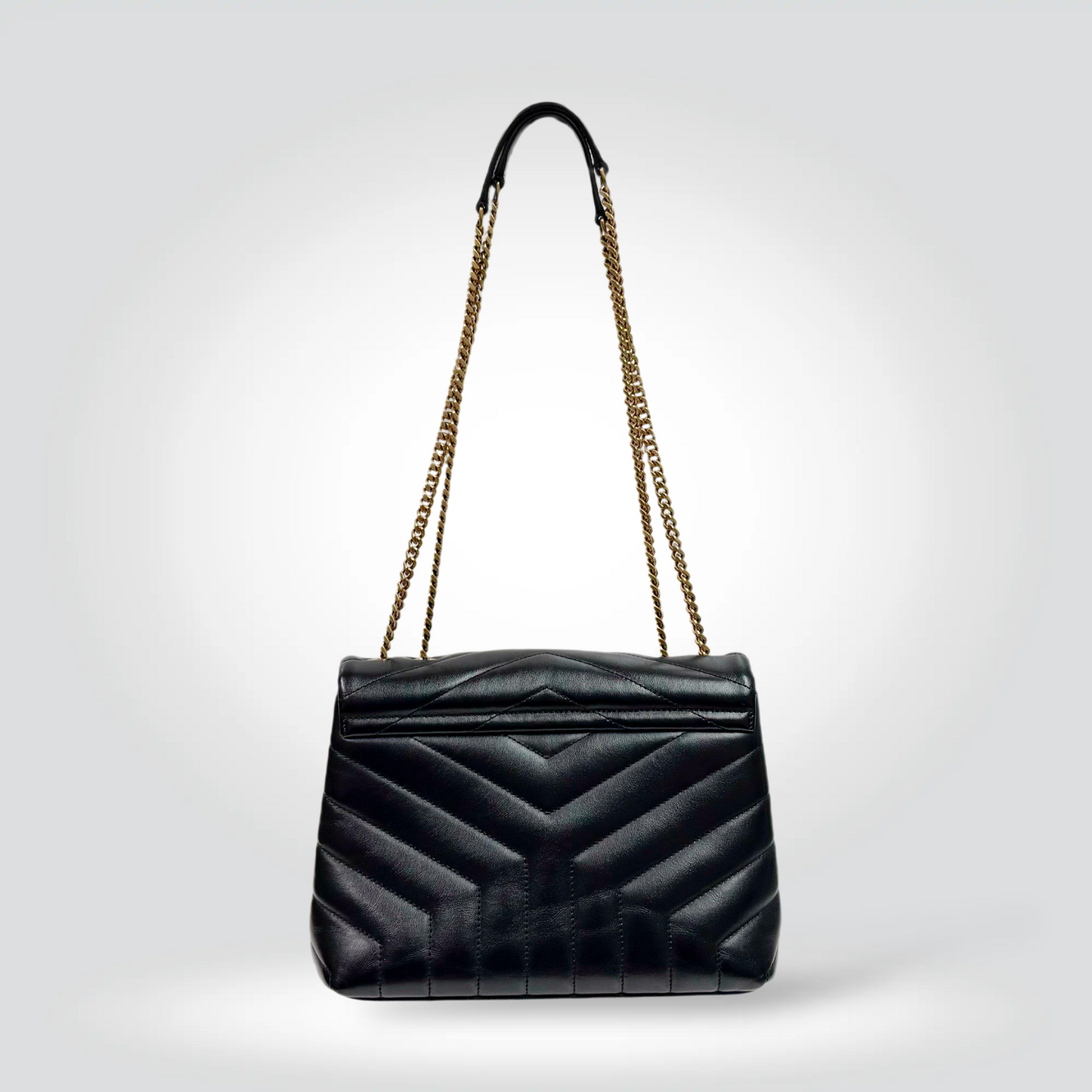 Saint Laurent Loulou Puffer Bag Black Quilted Leather Gold YSL Monogram Chain Strap — Excellent | Style Reissue Vancouver