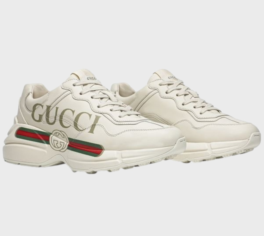 Gucci Ivory Rhyton Logo sneakers size 36.5