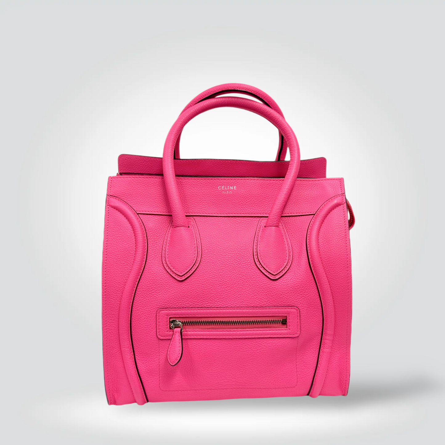 celine-luggage-tote-hot-pink-fuchsia-pebbled-leather-style-reissue