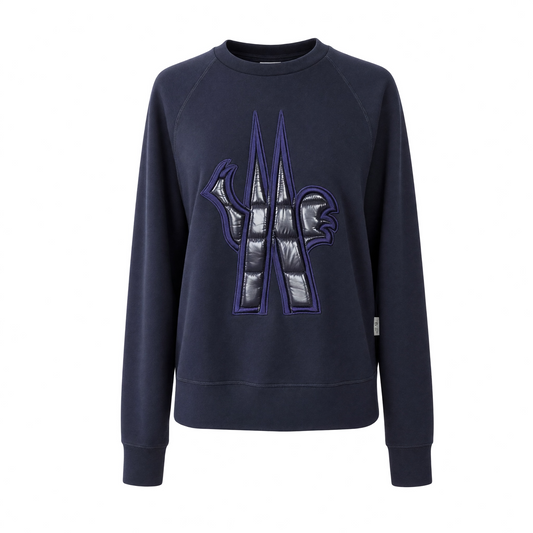 PRE-OWNED Moncler Grenoble navy blue crewneck sweatshirt