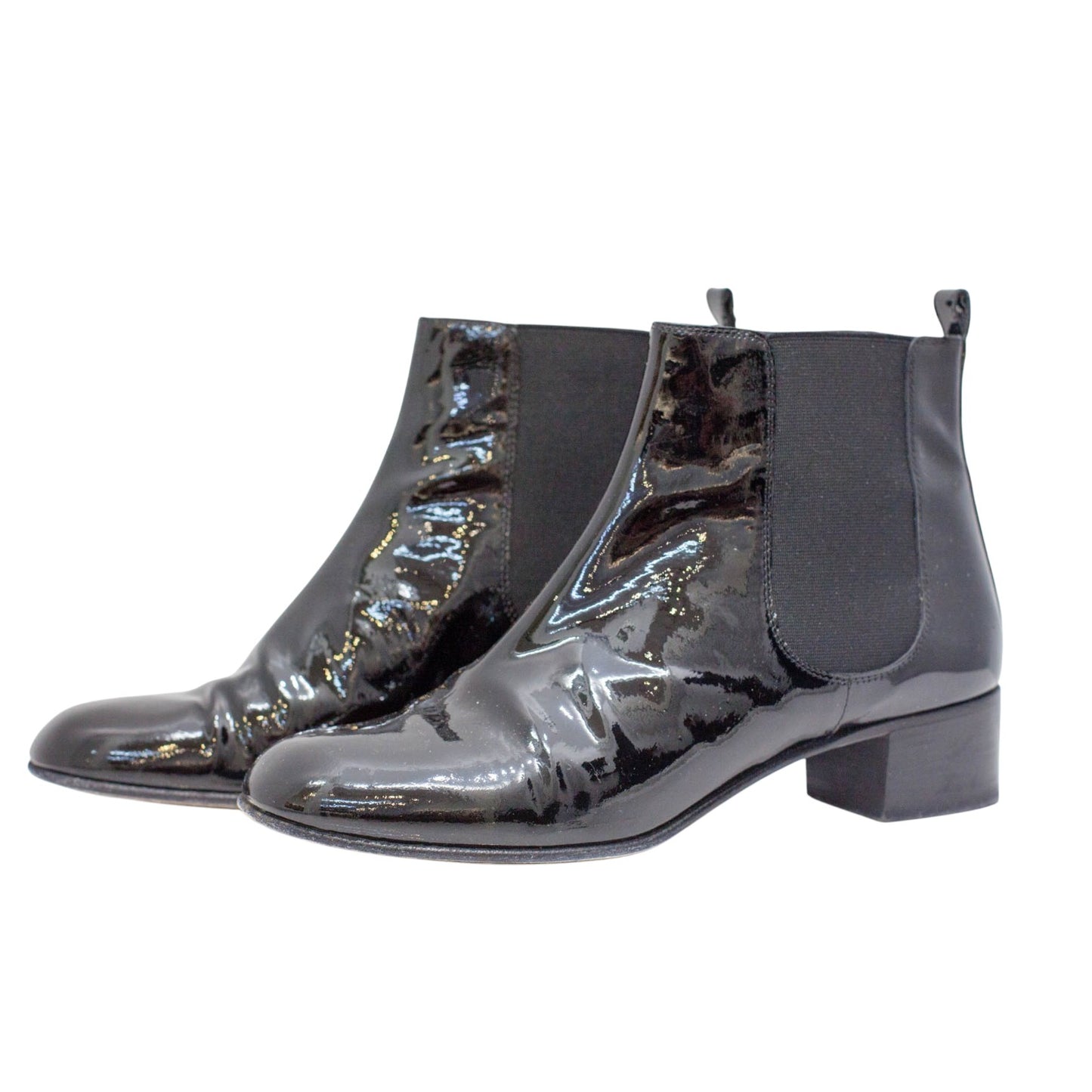 Pre-Owned Chanel Patent Leather Boots (9.5)
