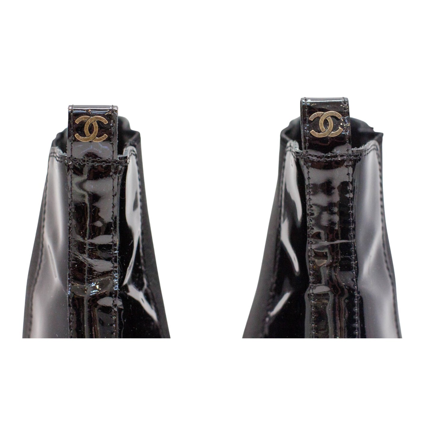 Pre-Owned Chanel Patent Leather Boots (9.5)