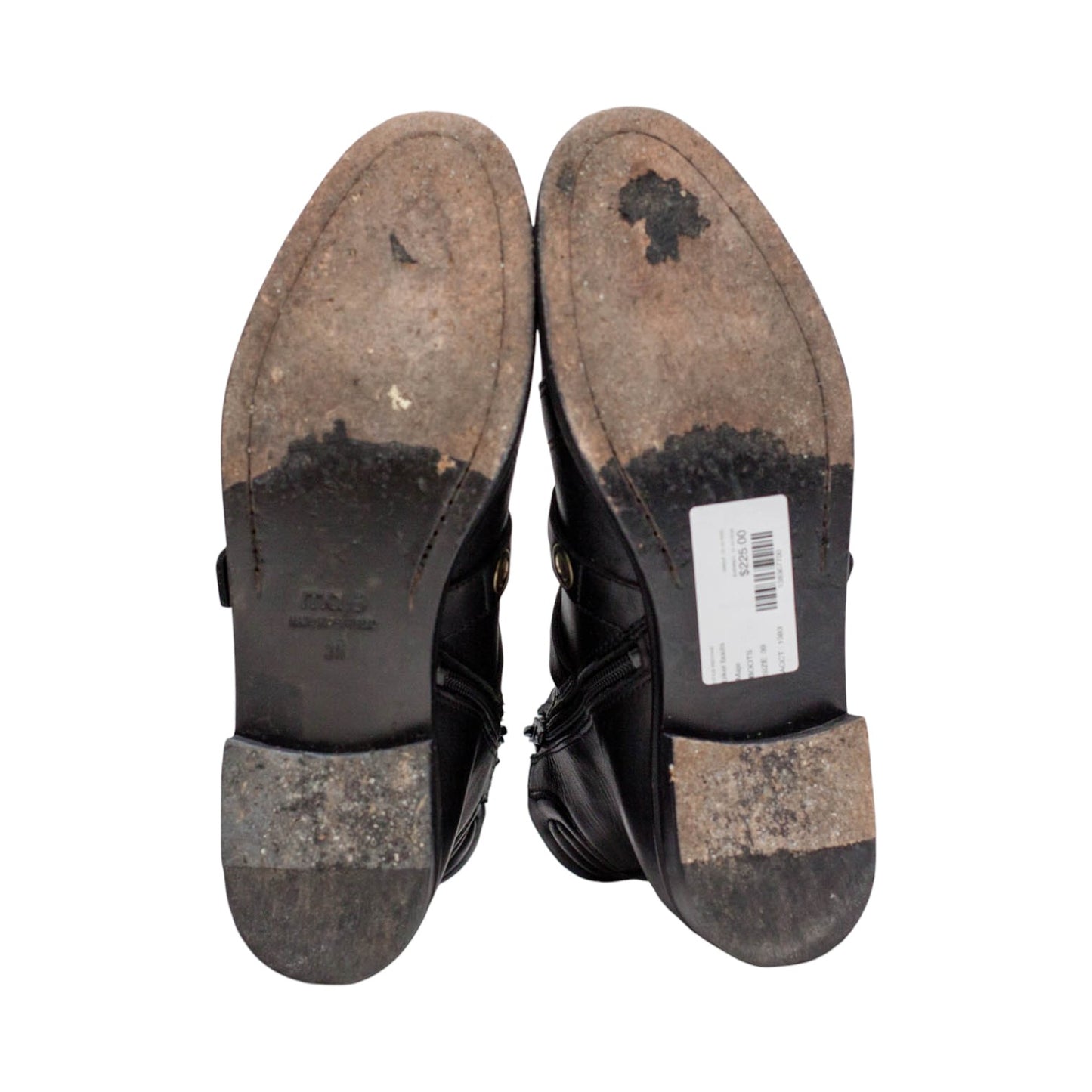 Pre-Owned Alexander McQueen Leather Buckle Combat Boots (39)